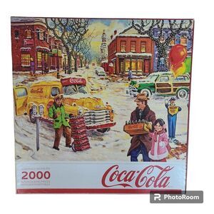 Springbok RARE HTF "Hometown" Coca-Cola Coke Village 2000 Piece Jigsaw Puzzle